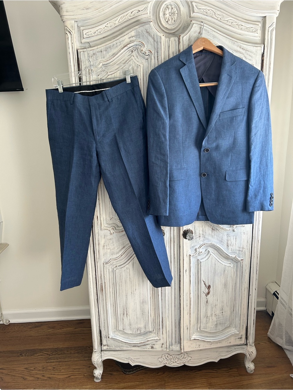 Men's or Young adult Classic Blue Suit Jacket & Trousers